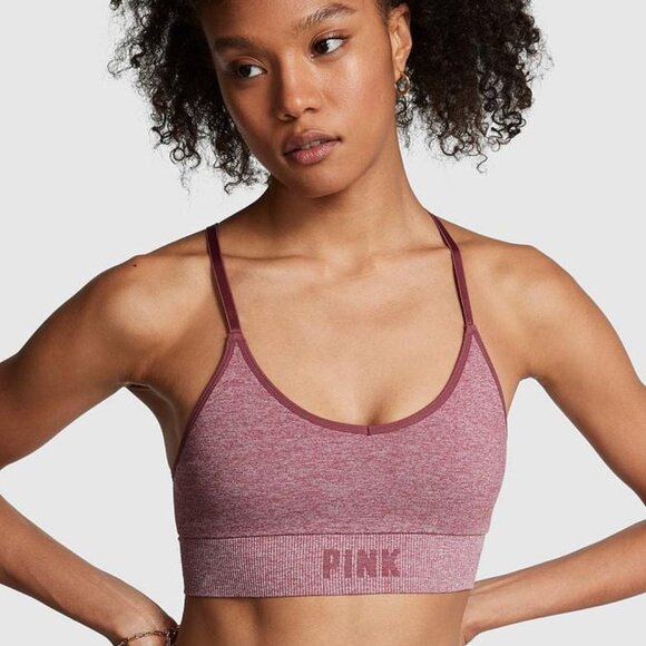 PINK Seamless Racerback Sports Bra Rose Marle SZ XXL – NWT - Picture 1 of 9